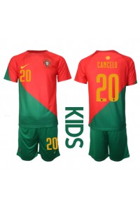 Portugal Joao Cancelo #20 Babytruitje Thuis tenue Kind WK 2022 Korte Mouw (+ Korte broeken)